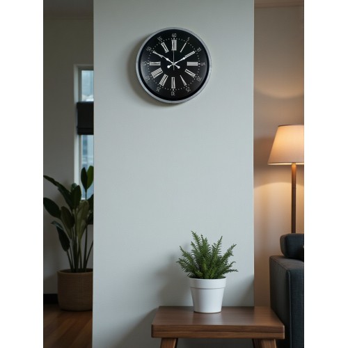 36 cm Dekoratif Gri Duvar Saati