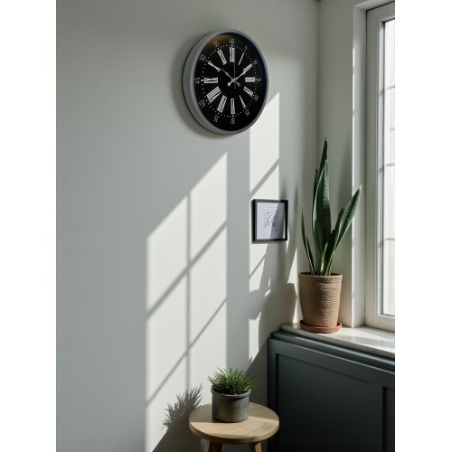 36 cm Dekoratif Gri Duvar Saati