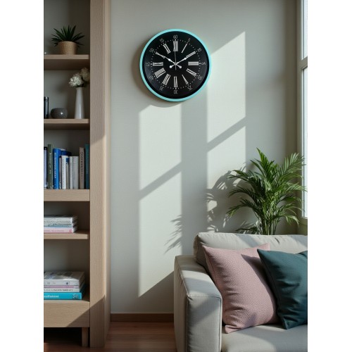 36 cm Turkuaz Dekoratif Duvar Saati (PP-3659T)