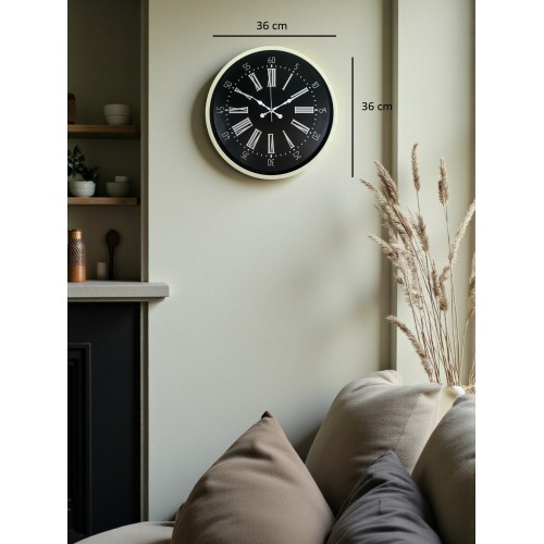 36 cm Krem Modern Duvar Saati