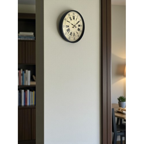36 cm Siyah Retro Tasarım Duvar Saati
