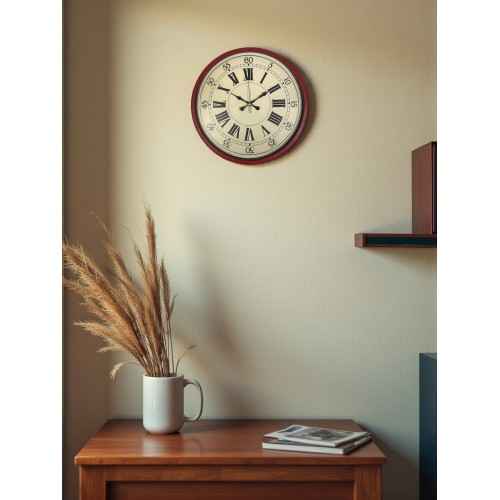 36 cm Kırmızı Retro Duvar Saati