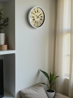 36 cm Beyaz Retro Dekoratif Duvar Saati