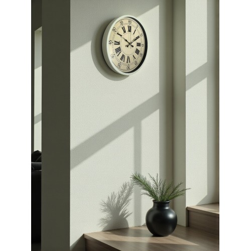 36 cm Krem Retro Tasarım Duvar Saati