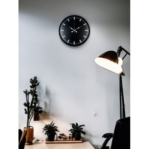 36 cm Gri Dekoratif Duvar Saati (PP-3687K)