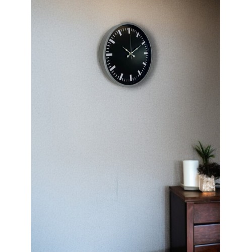 36 cm Gri Dekoratif Duvar Saati (PP-3687K)