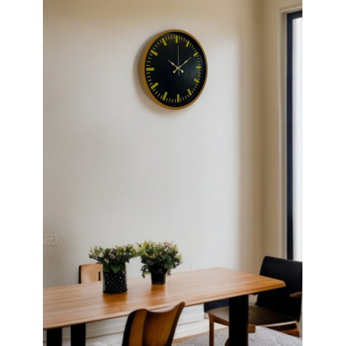 36 cm Kahverengi Modern Duvar Saati – Modern Altın İndeksli