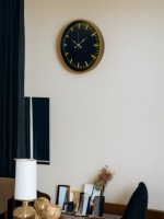 36 cm Kahverengi Modern Duvar Saati – Modern Altın İndeksli