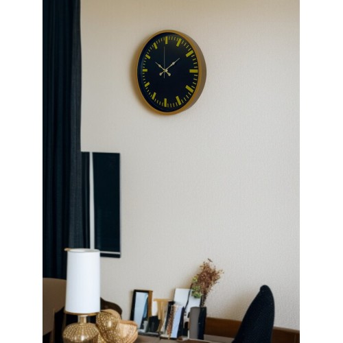 36 cm Kahverengi Modern Duvar Saati – Modern Altın İndeksli
