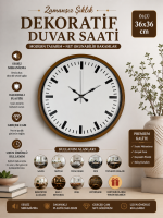 36 cm Kahverengi Dekoratif Şık Duvar Saati