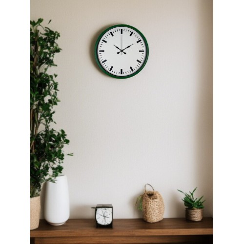 36 cm Yeşil Sade Dekoratif Duvar Saati