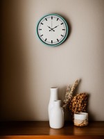 36 cm Turkuaz Sade Şık Duvar Saati