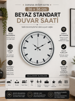 36 cm Beyaz Standart Duvar Saati
