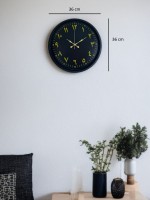 36 cm Siyah Arapça Rakamlı Duvar Saati (PP-3691B)