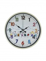 36 cm Krem Çocuk Odası Duvar Saati – Çocuk Odası Renkli Rakamlı (PP-3693X)