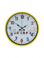 36 cm Sarı Çocuk Odası Duvar Saati – Çocuk Odası Renkli Rakamlı (PP-3693Y)