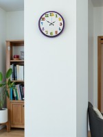 36 cm Mor Çocuk Odası Duvar Saati – Çocuk Odası Renkli Rakamlı (PP-3694Z)
