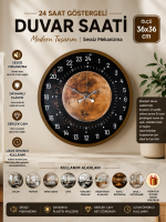 36 cm Kahverengi 24 Saat Göstergeli Duvar Saati
