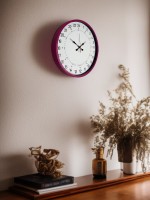 36 cm Pembe 24 Saat Göstergeli Özel Tasarım Duvar Saati