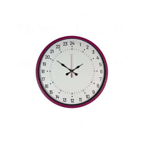 36 cm Pembe 24 Saat Göstergeli Özel Tasarım Duvar Saati