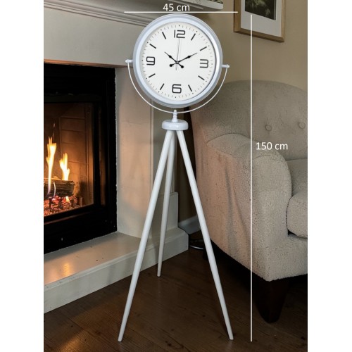 Modern Line Beyaz Tripod Ayaklı Saat