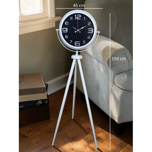 Kontrast Tasarım Beyaz Tripod Ayaklı Saat