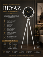Premium Mermer Desenli Tripod Ayaklı Saat