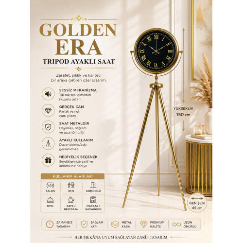 Golden Era Tripod Ayaklı Saat