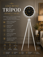 Lüks Beyaz Tripod Ayaklı Saat