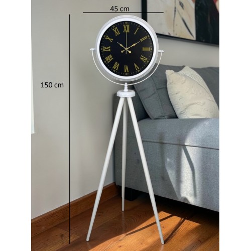 Lüks Beyaz Tripod Ayaklı Saat