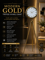 Modern Gold Tripod Ayaklı Saat