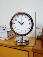 Noble Time 25 x 20 cm Metal Krom Masa Saati – Klasik Seri