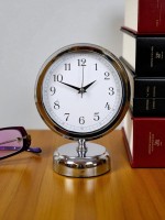 Noble Time 25 x 20 cm Metal Krom Masa Saati – Silver Aura Serisi