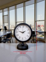 Siyah Roma Rakamlı 25 x 20 cm Metal Masa Saati