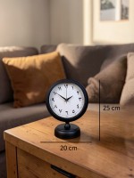 Siyah Arap Rakamlı 25 x 20 cm Metal Masa Saati