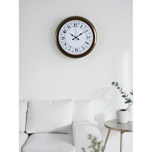 Eskitme Motifli 40 cm Metal Duvar Saati