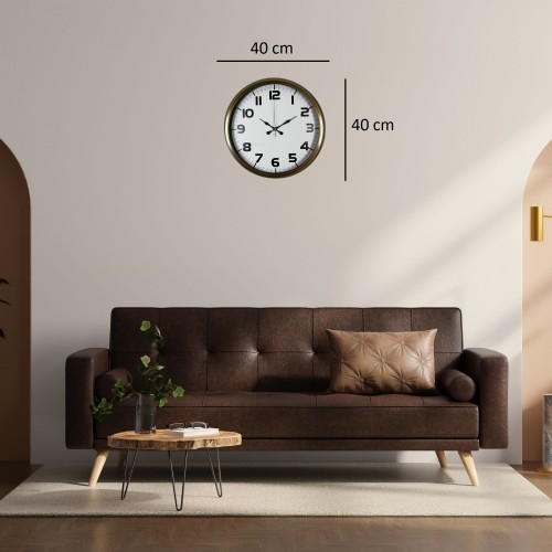 Antik Stil Eskitme 40 cm Metal Duvar Saati
