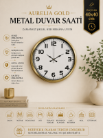 Aurelia Gold 40 cm Metal Duvar Saati