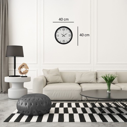 Precision Black 40 cm Metal Duvar Saati