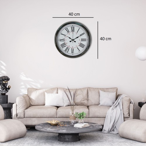 Silver Elegance 40 cm Krom Metal Duvar Saati