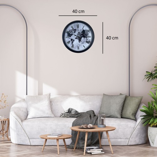 Worldline Black 40 cm Metal Duvar Saati