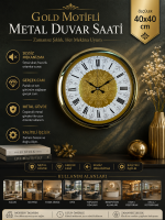 Gold Anatolia Royal 40 cm Metal Duvar Saati