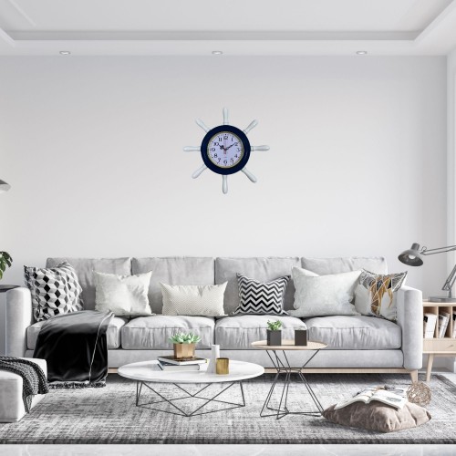 Lacivert Kavelalı Dümen Duvar Saati (PL-D3701V)