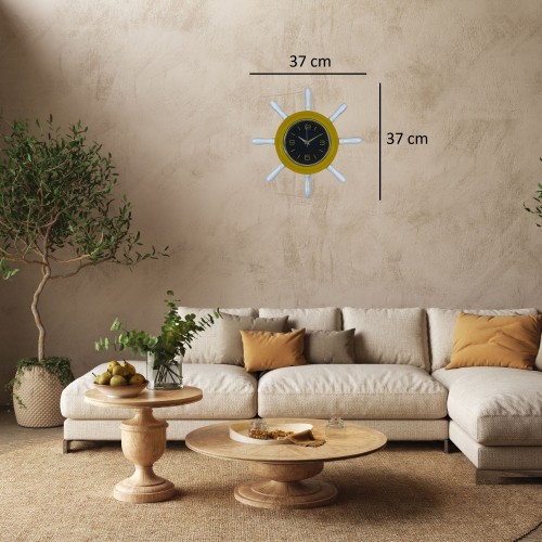 Sarı Modern Kavelalı Dümen Duvar Saati (PL-D3744Y)
