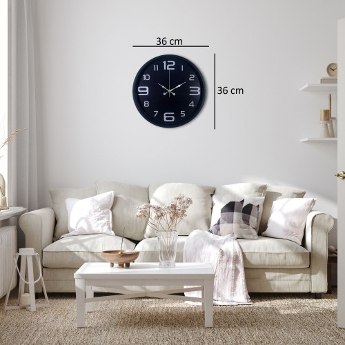 Siyah Modern 36 cm Duvar Saati