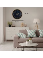 Kahverengi Mermer Desenli 36 cm Duvar Saati