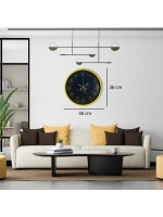 Sarı 36 cm Mermer Desenli Duvar Saati