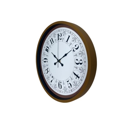Kahverengi Motifli 36 cm Duvar Saati