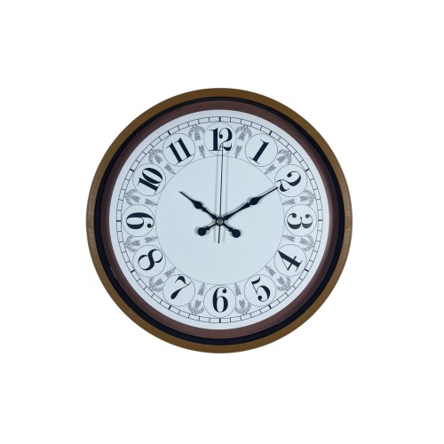 Kahverengi Motifli 36 cm Duvar Saati