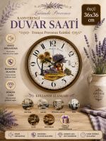 Lavande Provence 36 cm Kahverengi Duvar Saati